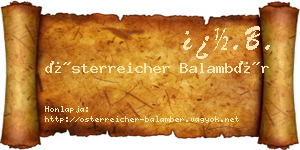 Österreicher Balambér névjegykártya